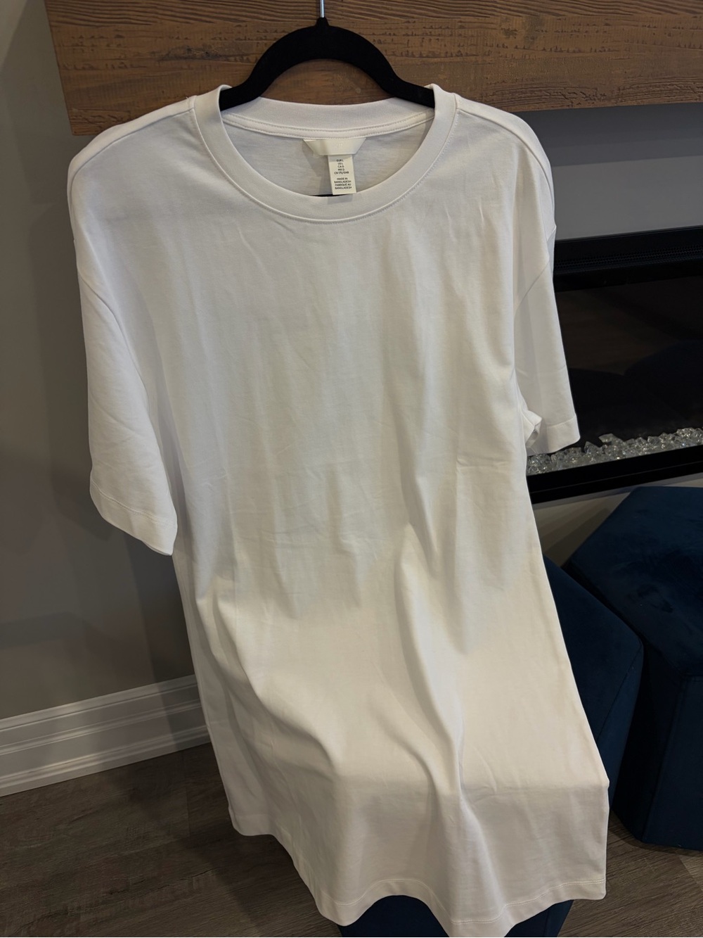 H&M White Short Sleeve Crewneck Tee Dress